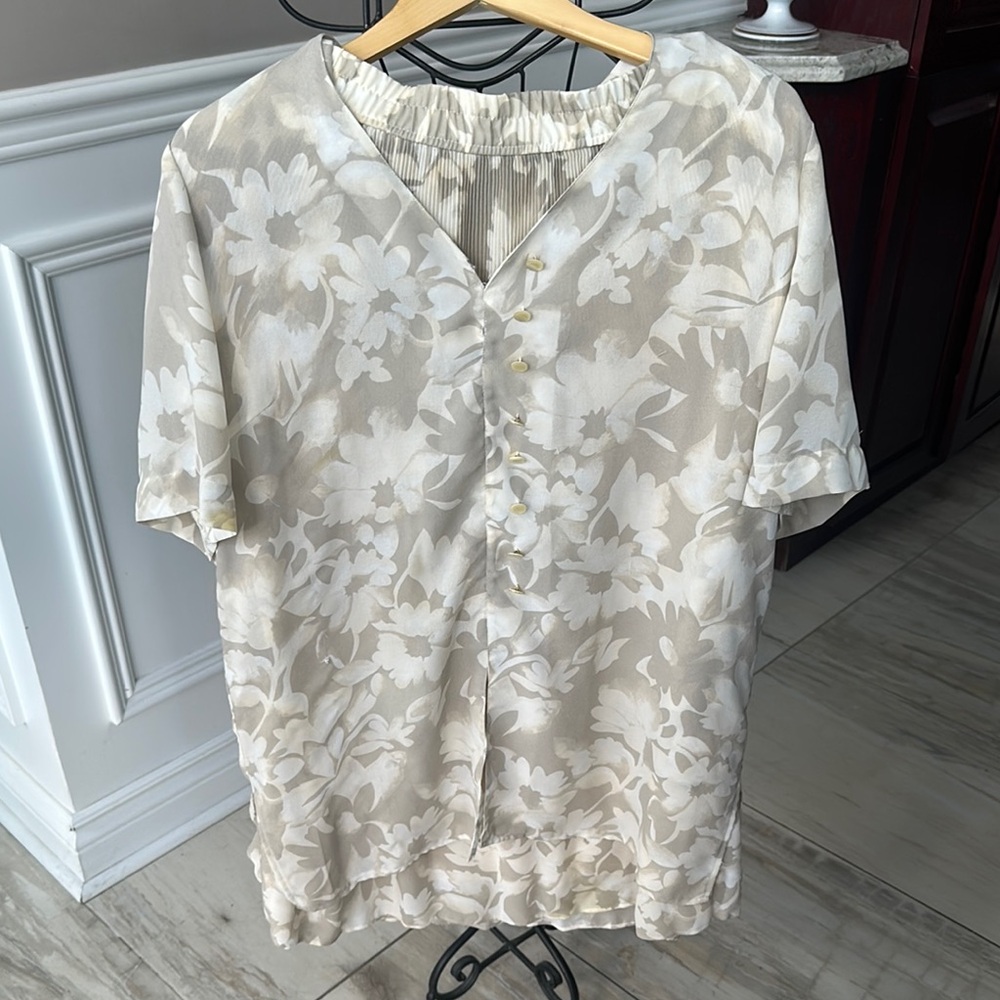 Set of Floral Button-Up Blouse and maxi skirt